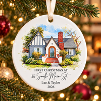 Custom House Photo Ornament – First Christmas in New Home
