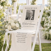 Personalized Memorial Wedding Chair Banner - Custom Reserved Seat Sign, In Loving Memory Photo Banner