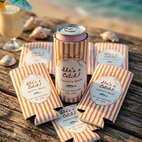 Personalized She’s a Catch Bachelorette Can Cooler, Custom Coastal Can Sleeve, Fisherman Bridal Party Favor, Beach Bach Gift