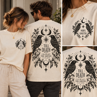 Personalized Till Death Raven Comfort Colors Shirts – Gothic Newlywed Couple Gift