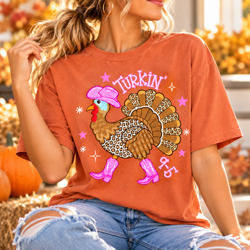Retro Turkin 9 To 5 Comfort Colors Shirts – Western Thanksgiving Couple Gift
