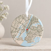 Personalized Map Location Ornament, Custom Wedding Engagement Location Ornament, Couple Christmas Gift, Newlywed Gift, Engagement Gift