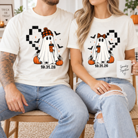Custom Halloween Ghost Couples Shirt Personalized Spooky Wedding Date Matching Tees matt