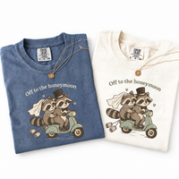Funny Honeymoon Raccoon Shirts, Bride and Groom Matching Newlywed Tees, Just Married Couple Wedding Gift, Honeymoon Vacation Outfit