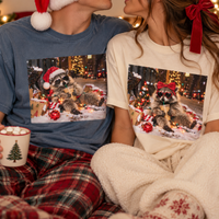 Holiday Coffee Raccoon Comfort Colors Shirts – Matching Couple Gift