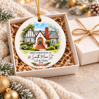 Custom House Photo Ornament – First Christmas in New Home