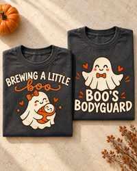 Brewing a Little Boo Mom & Boo’s Bodyguard Comfort Colors Tees