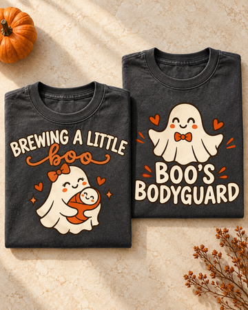 Brewing a Little Boo Mom & Boo’s Bodyguard Comfort Colors Tees