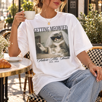 Getting Meowied Cat in Veil Photo Shirt – Custom Future Mrs. Name & Year Tee