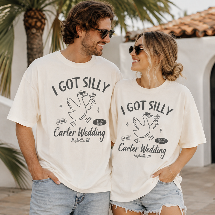 Custom Wedding Toss Shirts Silly Goose,  Personalized Wedding Party Gifts Bridal Party Favors Newlywed Gift