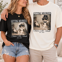 Getting Meowied Couple Shirts, Future Mrs & Mr Cat Wedding Tees, Comfort Colors Bride Groom Engagement Shirts, Funny Cat Lover Gift