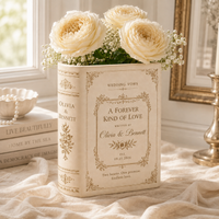 Custom Wedding Vows Book Vase, Personalized Couple Decor, Ceramic Floral Vase, Romantic Anniversary Gift, Wedding or Home Gift for Her