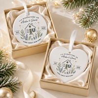 Personalized New Home Ornament With Custom Address Names Year, Housewarming Gift For Couple, First Home Keepsake
