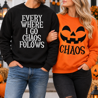 Matching Halloween Couple Sweatshirts, Funny Chaos Couples Costume, Halloween Outfit