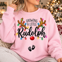 Growing A Little Rudolph Sweatshirt & Hoodie – Christmas Pregnancy Announcement Gift