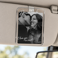 Custom Photo Car Visor Clip Gift for Him, Drive Safe Gift, Custom Couple Photo Keepsake Gift, Valentine’s Gift for Boyfriend or Husband