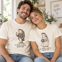 Funny Just Married Fish Shirt, Newlywed Matching Tshirt, Wedding Gift For Bride And Groom, Funny Honeymoon Couple Tee