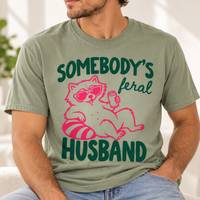 Feral Wife & Husband Comfort Colors Shirts – Funny Raccoon Couple Gift