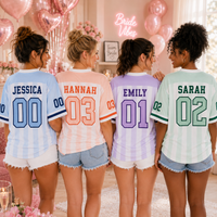 Personalized Bachelorette Football Jersey Shirt With Name, Number , Custom Bride Bridesmaid Maid of Honor Jersey, Bride Squad Wedding Party Shirt