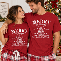 Personalized Merry & Married Couple Shirts – First Christmas As Mr & Mrs