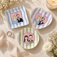 Custom Engagement Portrait Ring Dish, Personalized Couple Illustration Jewelry Tray, Proposal Keepsake, Engagement Gift for Couple