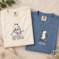 Pregnancy Opossum Mom and Dad Announcement Shirts, Funny Opossum Baby Reveal Tees, Expecting Parents Gift