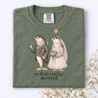 O-Fish-Ially Married Shirt for Wedding & Honeymoon, Funny Fish Newlywed Tee, Bride Groom Couple Wedding Gift