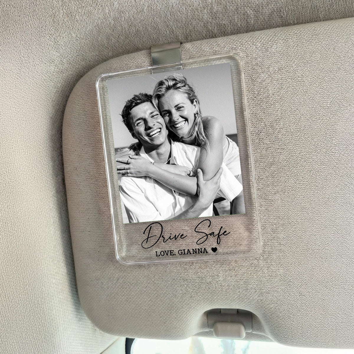 Personalized Couple Photo Car Visor Clip, Custom Drive Safe Keepsake image 7