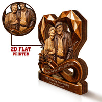 Personalized couple photo wooden heart plaque mockup 7