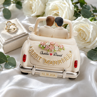 Personalized Just Married Car Ornament, Custom Names & Wedding Date, 2-Layer Acrylic Newlywed Gift