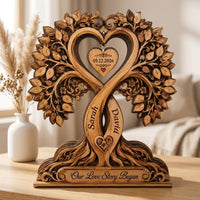 Personalized Infinity Heart Tree Wooden Block, Custom Couple Names and Date image 7