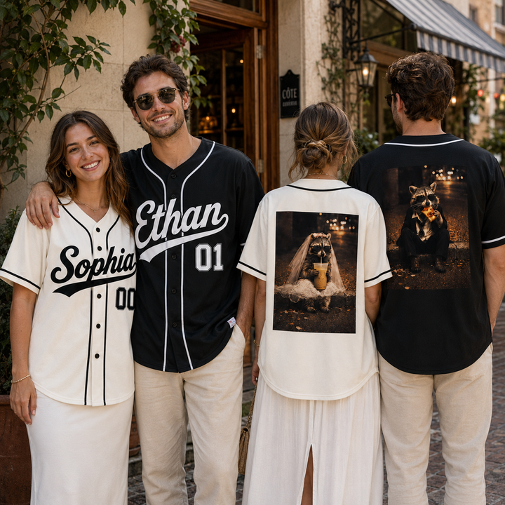 Personalized Bride Groom Baseball Jersey for Wedding Weekend, Custom Name & Number Couples Shirt, Matching Newlywed Wedding Day Gift