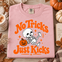 No Tricks Just Kicks Halloween Shirt, Funny Baby Skeleton Tee, Spooky Pregnancy Shirt, Halloween Mom To Be Gift