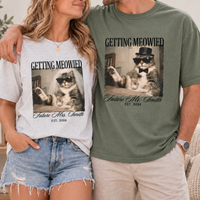Getting Meowied Couple Shirts, Future Mrs & Mr Cat Wedding Tees, Comfort Colors Bride Groom Engagement Shirts, Funny Cat Lover Gift