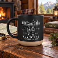 Adventure Partners For Life Couple Anniversary Gifts, Personalized Couple Mug, Custom Coffee Cup, Wedding Gift, Travel Lovers Gift