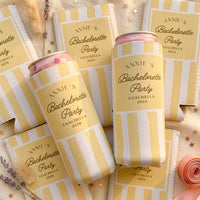Personalized Coastal Bachelorette Can Cooler, Custom Beach Party Favor for Bridesmaids, Bachelorette Party Gifts