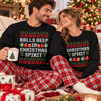 Balls Deep In Christmas Spirit Couple Shirts – Matching Christmas Gift