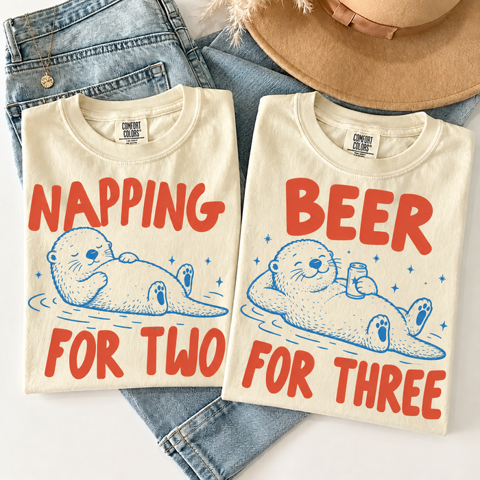 Napping For Two & Beer For Three Comfort Colors Shirts – Pregnancy Reveal Gift