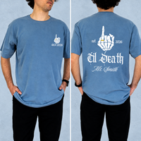 Personalized Til Death Matching Couple Shirts, Custom Mr and Mrs Names and Date Skeleton Tees, Gothic Newlywed Gift