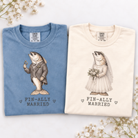 FIN-ALLY MARRIED fish wedding couple shirt mockup 3