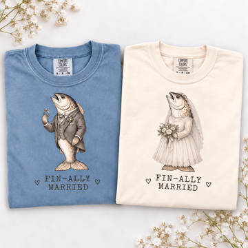 FIN-ALLY MARRIED fish wedding couple shirt mockup 3