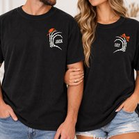 Matching Skeleton Better Together Couples Halloween Shirts - Custom Name Couple Tees