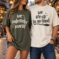 Funny Matching Couple Shirts, We Solemnly Swear We Are Up to No Good Tees, Couples Gift