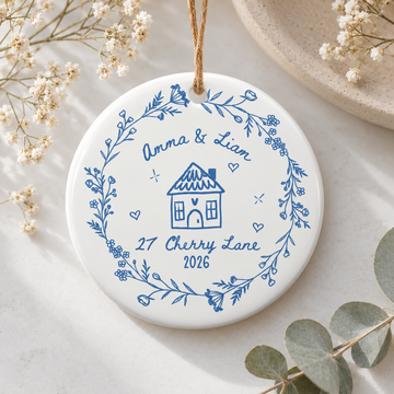 Personalized New Home Ornament, First Home Keepsake Gift for New Homeowners, Real Estate Agent Gift for Buyer, New House Ornament, Moving In