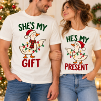 Christmas Goose Couple Comfort Colors Shirts – Funny Matching Holiday Gift