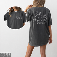 Just Married Shirt, Personalized Couples Honeymoon T-Shirt, Finally Matching Wedding Tee, Mr and Mrs Any Name Date Shirt