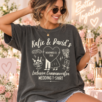 Personalized Exclusive Commemorative Wedding Shirt, Custom Couple Names & Date Tee, Wedding Toss Shirt, Reception Guest & Bridal Party Gift