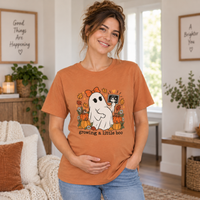 Growing a Little Boo Pregnancy Announcement Couple Shirts, The Man Behind the Little Boo Matching Tees, Halloween Mom & Dad T-Shirts