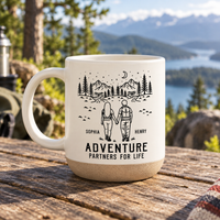 Adventure Partners For Life Couple Anniversary Gifts, Personalized Couple Mug, Custom Coffee Cup, Wedding Gift, Travel Lovers Gift