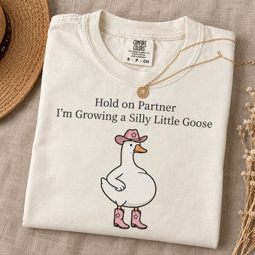 Pregnancy Announcement Silly Goose Shirt, Funny Western Baby Reveal Tee, First Time Expecting Mom Gift